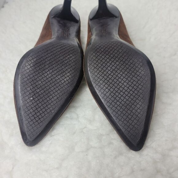 Salvatore Ferragamo Tanna Women's  Shoes Size 8 Brown Suede Kitten Heel - Picture 11 of 12
